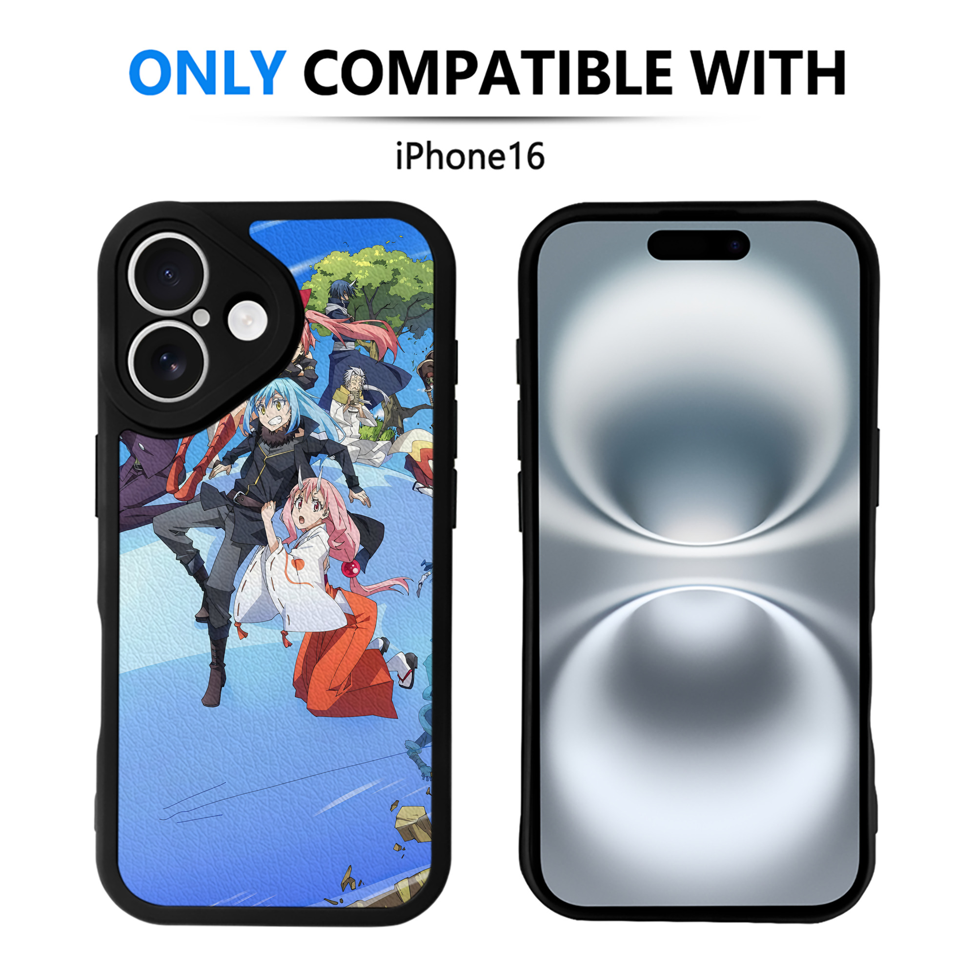 （画像用） 転スラ Regarding Reincarnated to Slime 【iPhone 16シリーズ対応】シリコンスマホケース（レザー調） 材質：シリコン